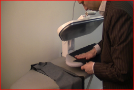 Using a press to attach fusing to a Tailored Jacket