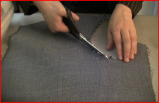 Cutting out the fabric ready for the next stage